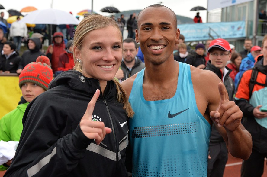 Brianne Theisen-Eaton and Damian Warner at the 2013 Hypo Meeting in Gotzis, they both won.