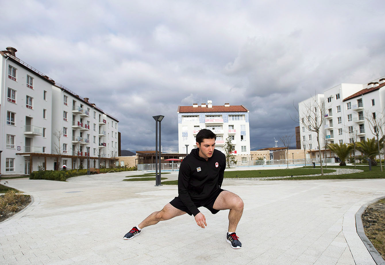 Vincent De Haitre stretching