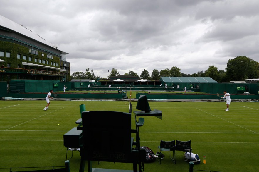 Overcast weather is a regular at the All England Lawn Tennis and Croquet Club. Photo: CP