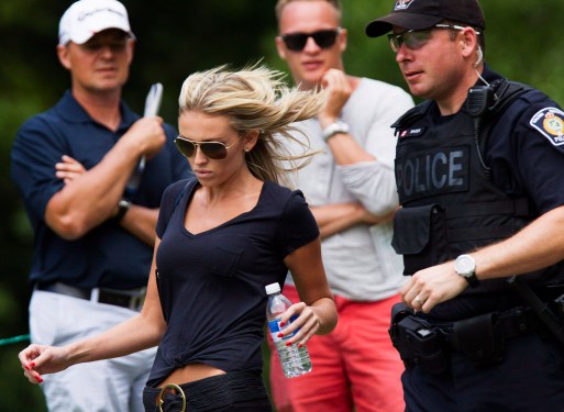 Paulina Gretzky following Dustin at the 2013 Canadian Open. Photo: CP