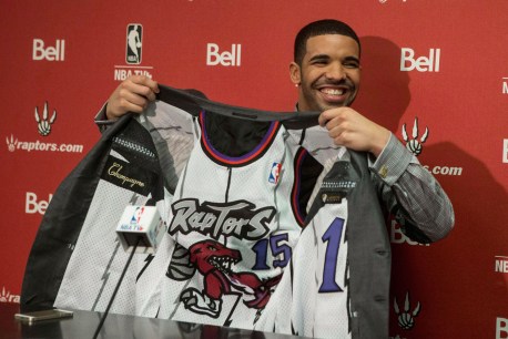 Drake shows off his Raps swag. Photo: CP