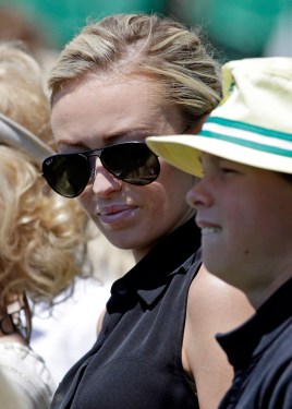 Paulina Gretzky watching Dustin play at The Masters. Photo: CP