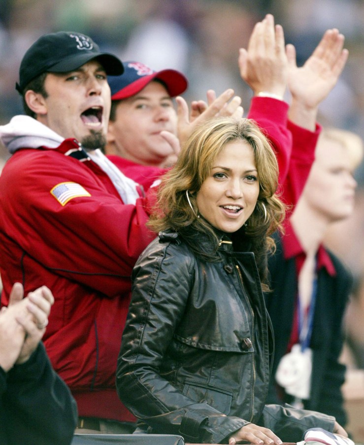 Ben Affleck and Jennifer Lopez watching a Red Sox game. Photo: CP