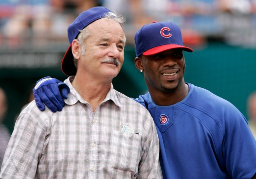 Bill Murray posing with Cubs outfielder Craig Monroe. Photo: CP