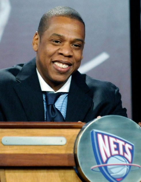 Jay-Z represents the Nets during the 2008 NBA Draft Lottery. Photo: CP