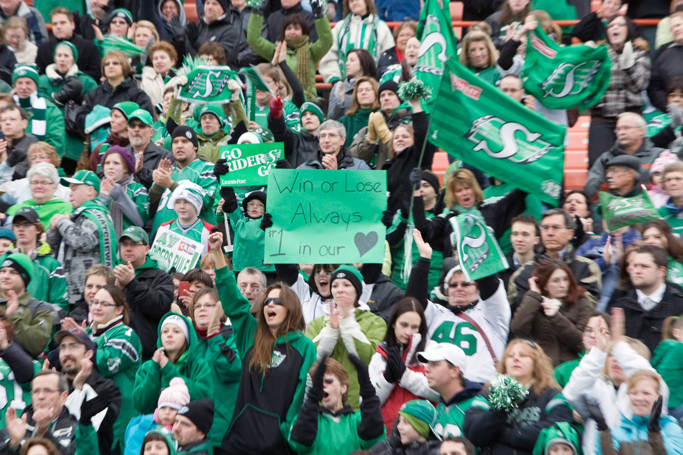 Fans at Mosaic Stadium. Photo: CP