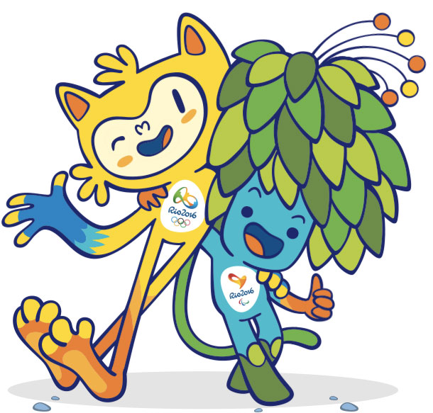 Rio 2016 Olympic (left) and Paralympic mascots are best friends. 