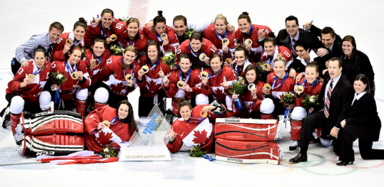 Canada beat the U.S. 3-2 in overtime at Sochi 2014, capturing its fourth consecutive women's hockey Olympic gold. (Photo: CP)