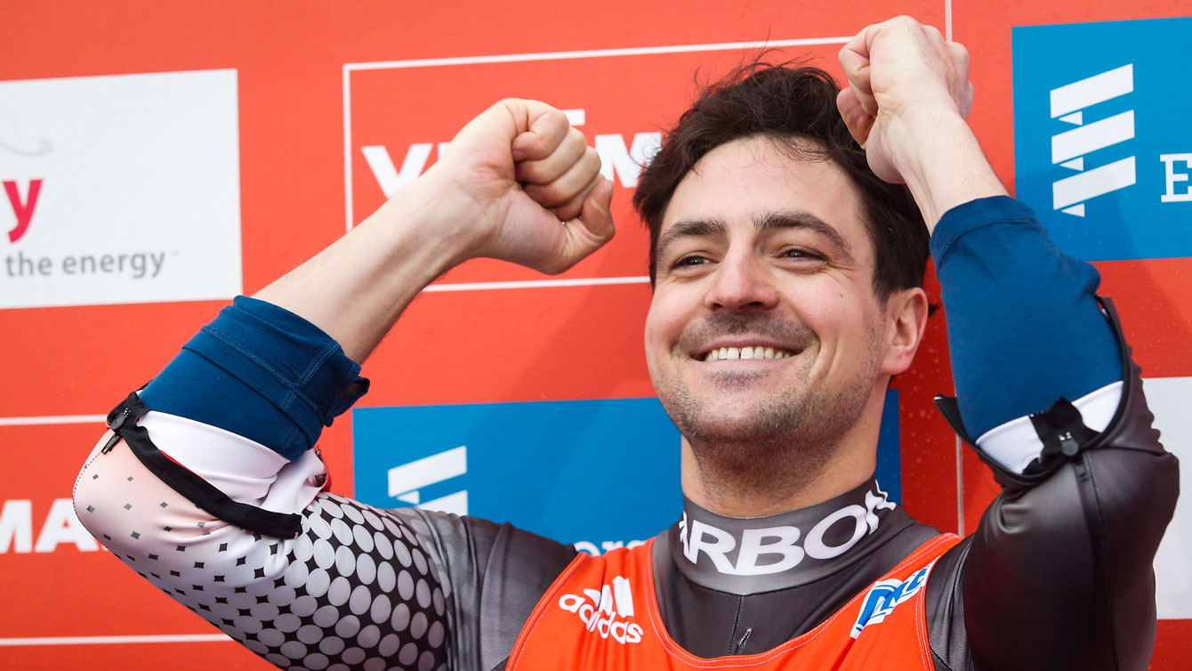 Samuel Edney became the first Canadian ever to win a men's luge World Cup gold medal. 