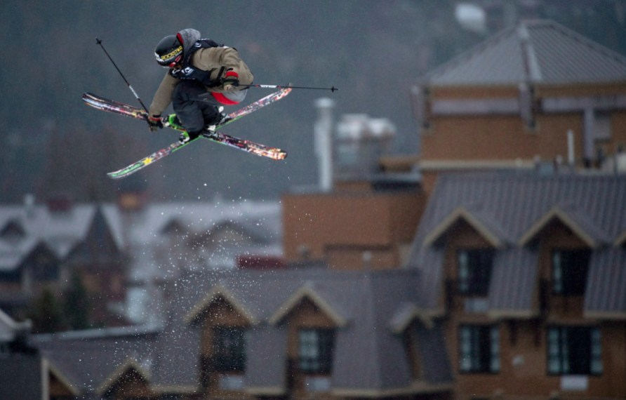 Alex Bellemare Alex Bellemare sticks a grab during a big air competition. (Photo: Canadian Press)