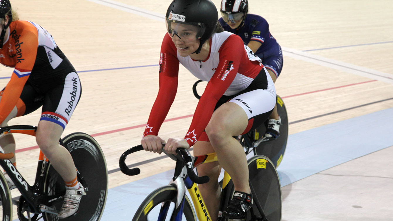 Monique Sullivan at the Milton Velodrome.