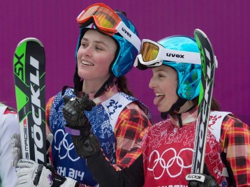 Marielle Thompson (L) and Kelsey Serwa (R) won the gold and silver medals in ski cross.