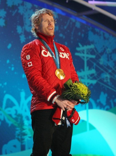 Jon Montgomery on Olympic podium