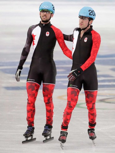 Canada crashed out of the men's short track relay in Sochi.