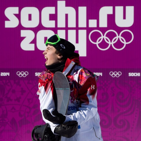 Mark McMorris watches anxiously before learning he is Team Canada's first Sochi 2014 medallist.