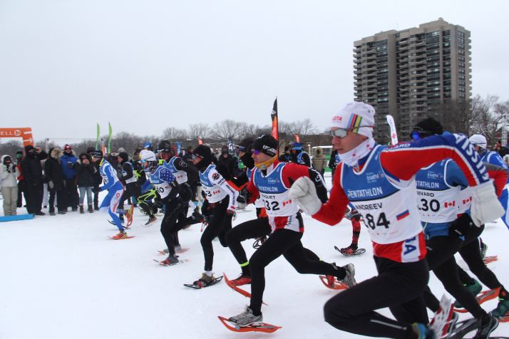 Winter triathlon starting line (Photos: Ginette Babin)