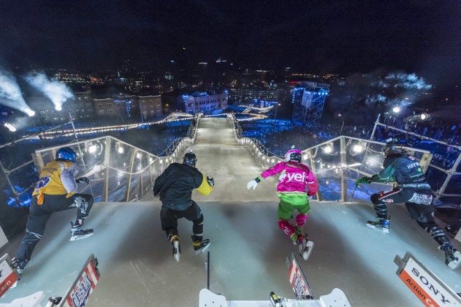 These skaters race out of the gates at the 2015 stop in Saint Paul, Minnesota. (Photo: Ryan Taylor/Red Bull Content Pool)