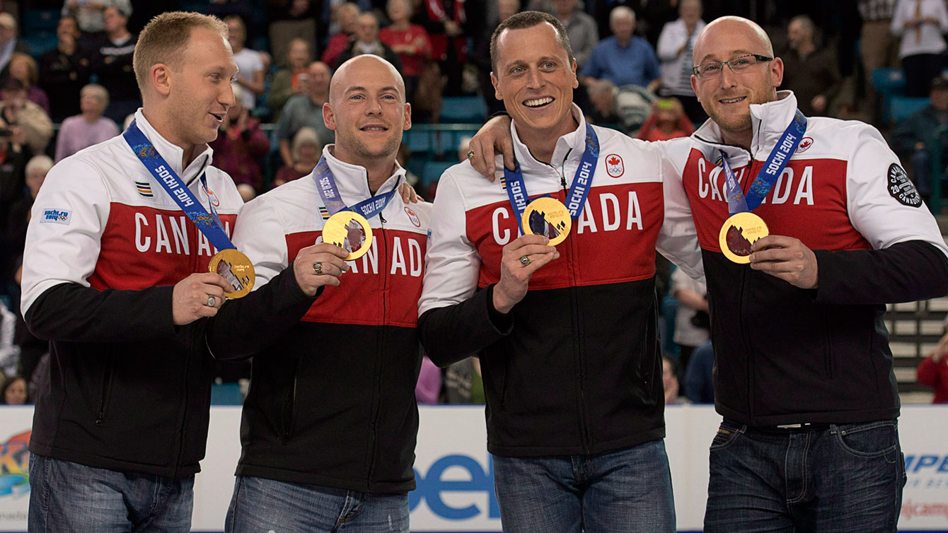 Team Brad Jacobs at the 2014 Brier after returning from Sochi with gold. 
