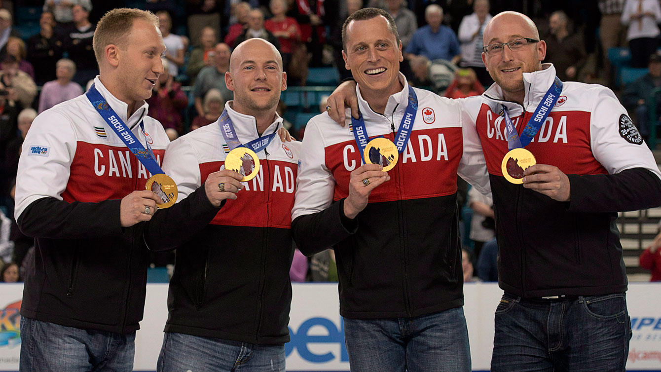 Team Brad Jacobs at the 2014 Brier after returning from Sochi with gold.