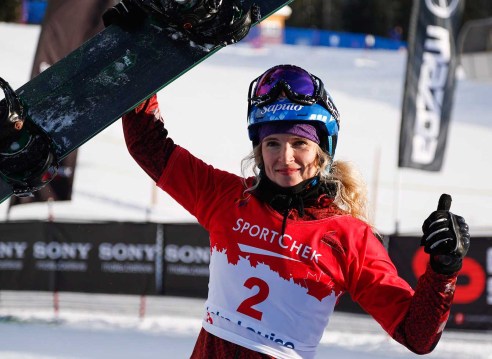 Maltais on the top step of the podium in Ontario to begin the 2012 World Cup season.