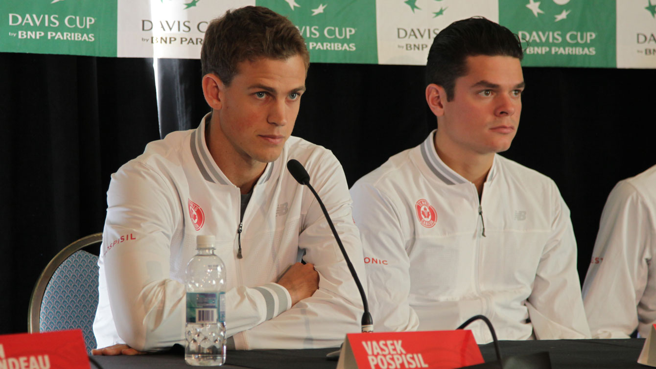 Vasek Pospisil (left) could play three matches this weekend if Canada-Japan tie goes the distance. 