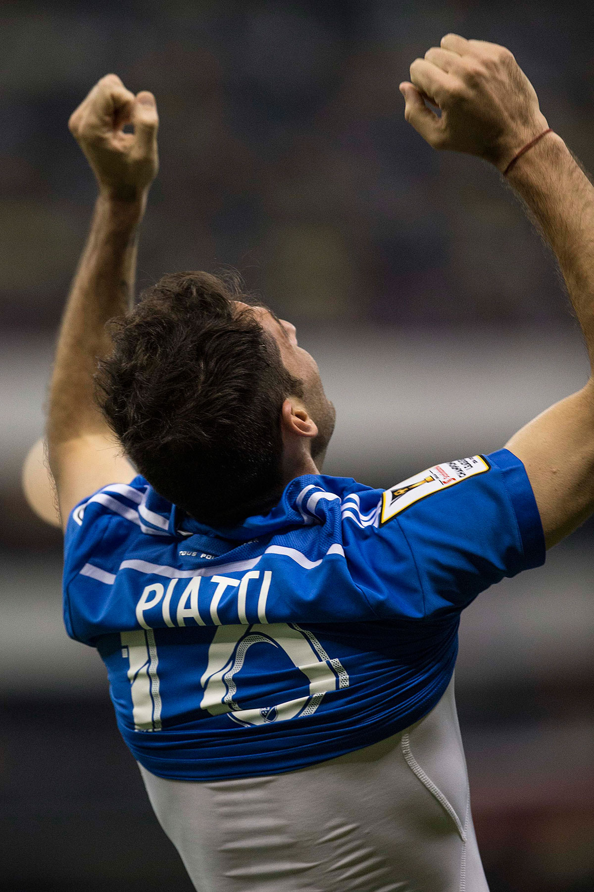 Ignacio Piatti of Montreal Impact celebrates his goal against Club America in Mexico City.