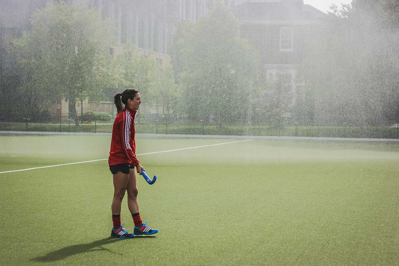 National team vice captain Danielle Hennig warms up on the fields in late May 2015.