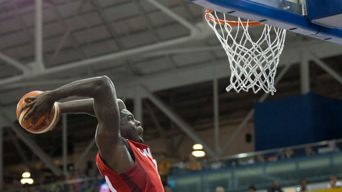 Anthony Bennett led Canada in scoring in the first half of the men's basketball gold medal match vs Brazil.