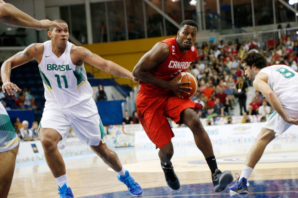 Canada's men took on Brazil in the TO2015 basketball final on Day 15.