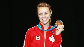 Alanna Goldie with her bronze medal