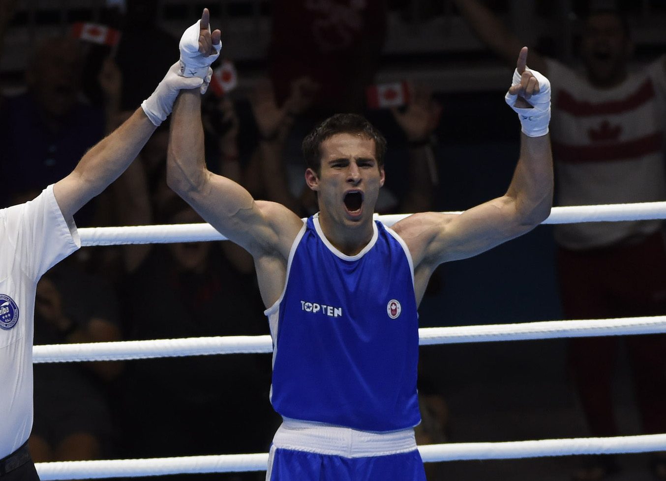 Arthur Biyarslano cheering