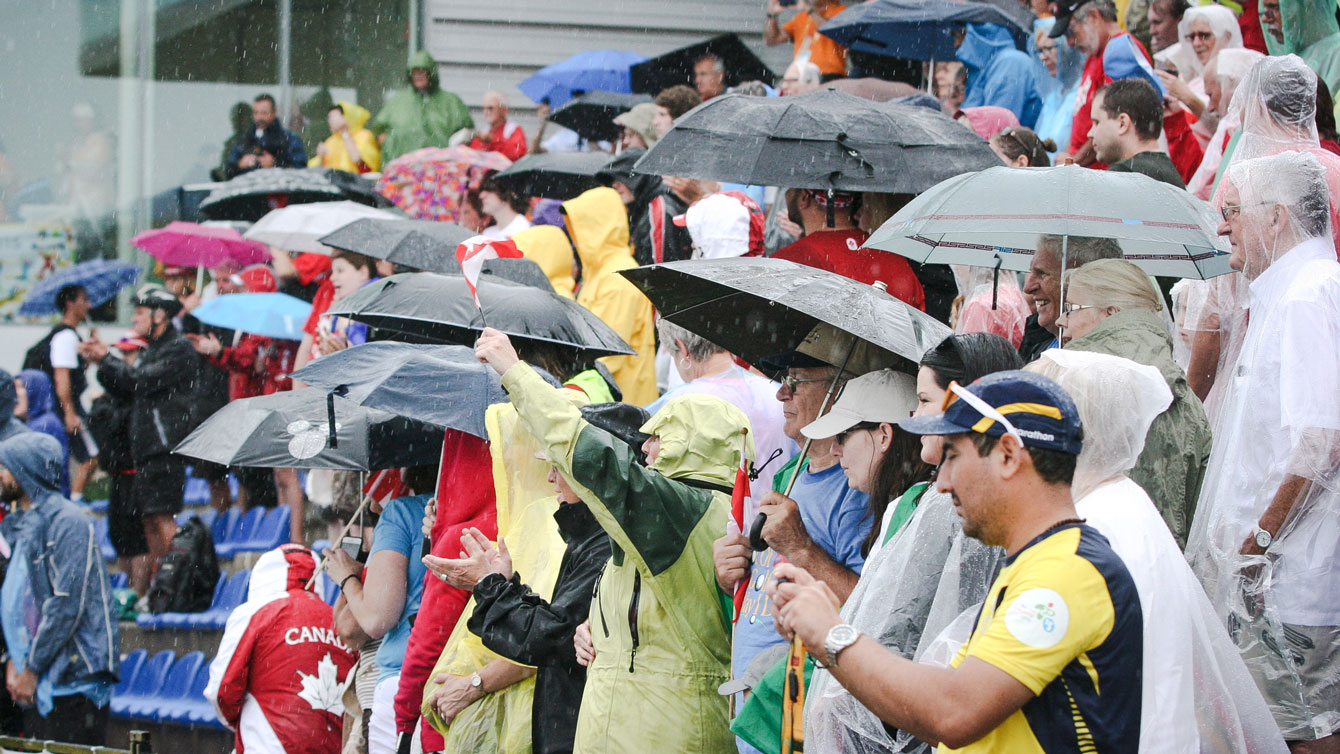 Canoe/Kayak Pan Am Games crowd braved the rain on July 14, 2015 on the final day of competition at the Welland International Flatwater Centre.