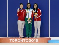 Medallists on the platform