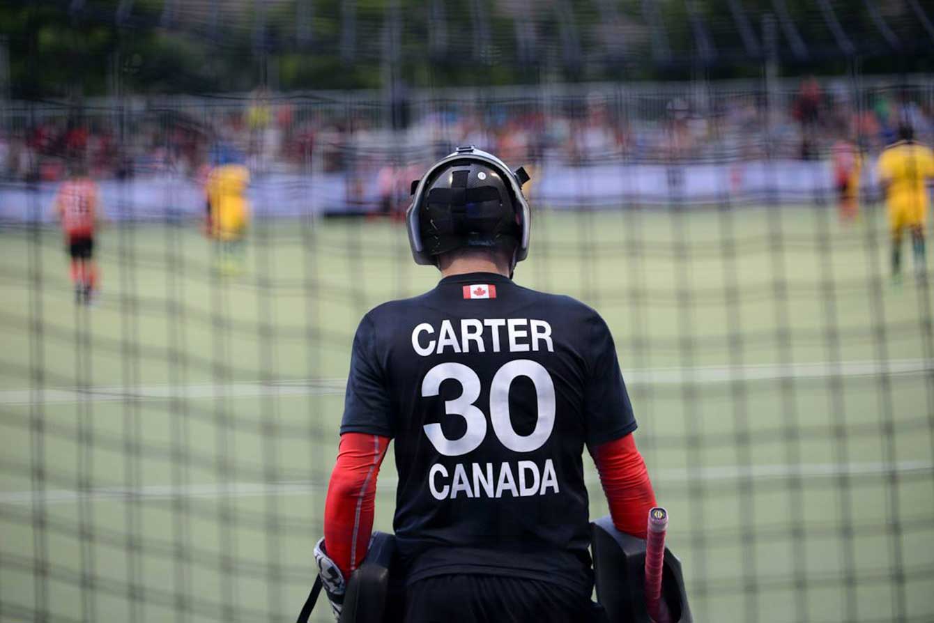 Goaltender David Carter earlier in the tournament.