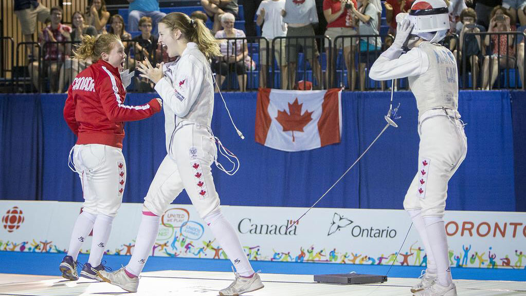 Canada's female foil fencers are golden at TO2015 Team Canada