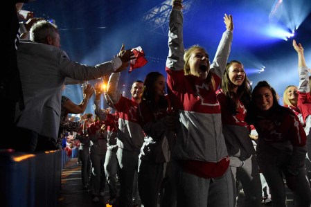 #TeamCanada athletes enter the Opening Ceremony