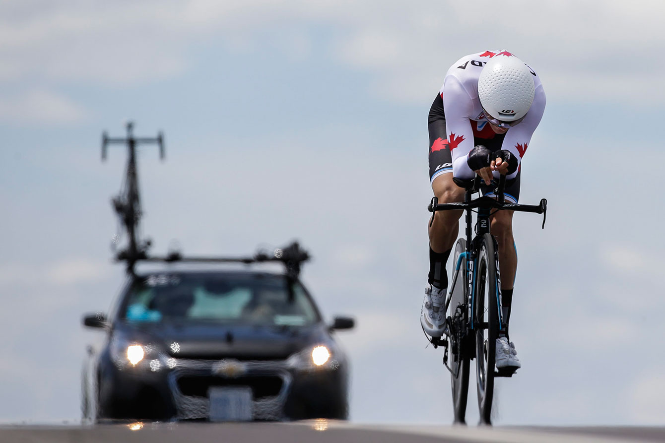 Hugo Houle during the individual time trial at TO2015.