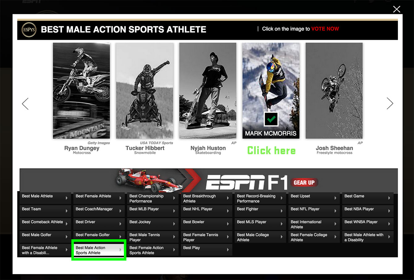 ESPYs McMorris nominated again, vote until July 15 Team Canada