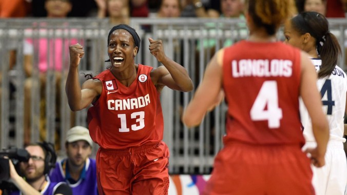 Tamara Tatham helped Canada defeat the USA for women's basketball gold at TO2015.