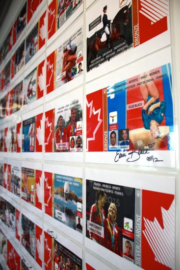 Wall of medallists at the Canadian residence (photo: Kristen Loritz)