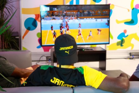 TO2015 Athletes' Village Relaxing in the athlete arcade (photo: Kristen Loritz)