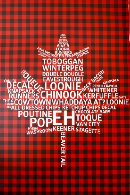 TO2015 Athletes' Village Maple leaf word cloud (photo: Kristen Loritz)