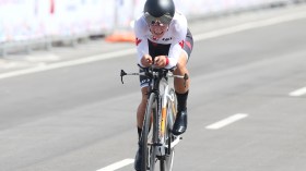 Jasmin Glaesser during her silver-medal winning ride in the women's TO2015 time trial.