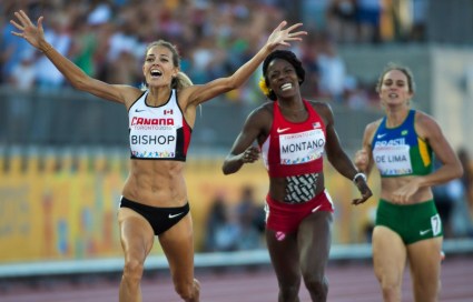 Canada's Melissa Bishop won gold in the women's 800 metres. The 26-year-old from Eganville, Ont., ran to victory in one minute 59.62 seconds (COC Photo by Jason Ransom).