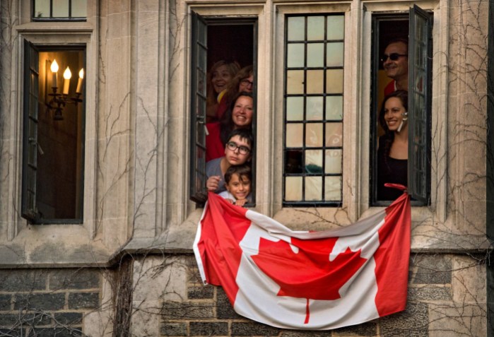 Field hockey onlookers - TO2015 Field hockey onlookers at the University of Toronto during the Pan Am Games (COC Photo by Jason Ransom).