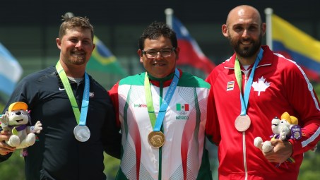 Jay Lyon shot his way to bronze in the men’s individual competition in Archery. Photo by Jeff Sze