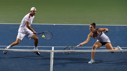 Canada's Mixed Doubles Team of Philip Bester and Gaby Dabrowski during their gold medal match.
