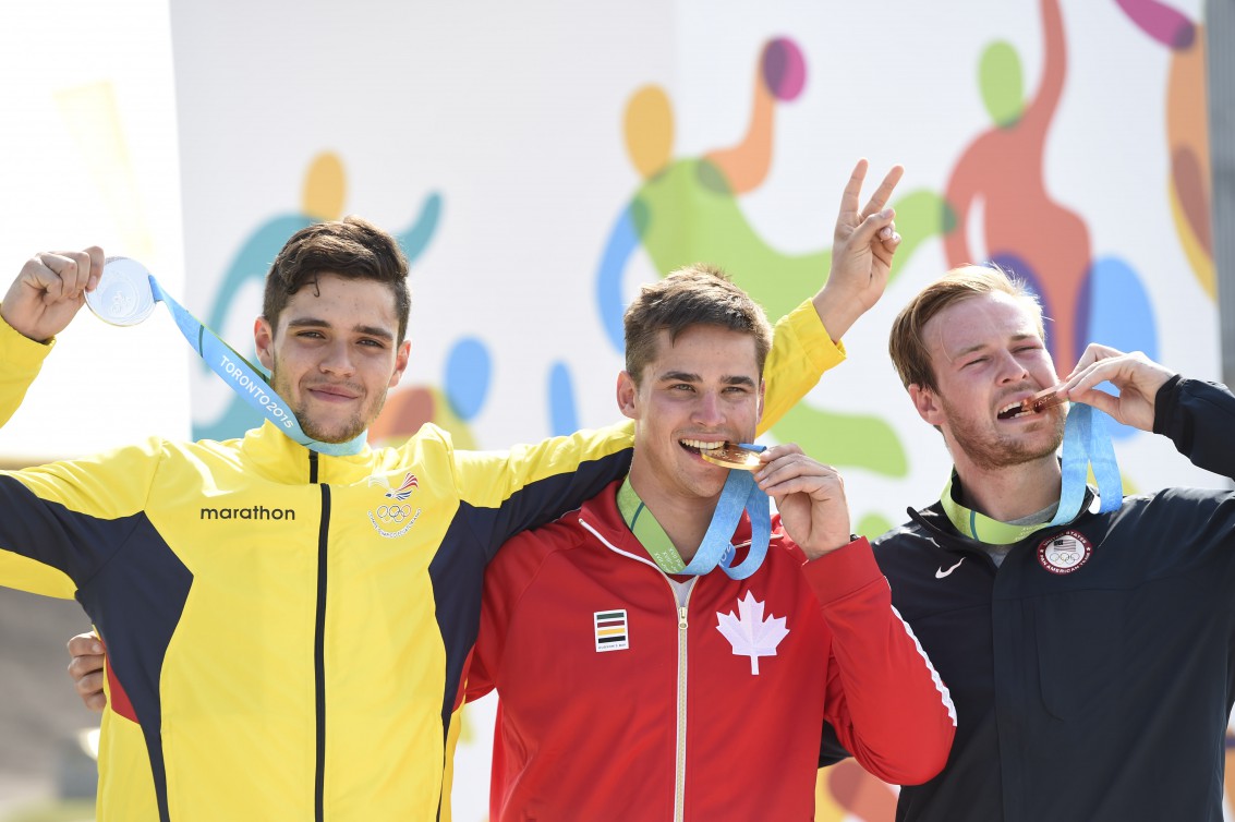 Tory Nyhaug of Canada wins the Gold Medal in Men's BMX