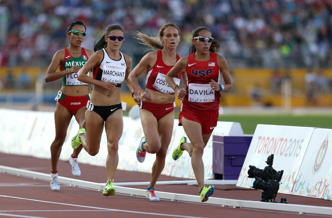 Brenda Flores, Lanni Marchant, Liz Costello and Desiree Davila during a race