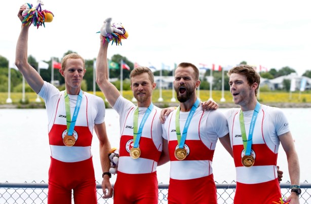 Canada takes the gold medal in men's lightweight four (rowing).